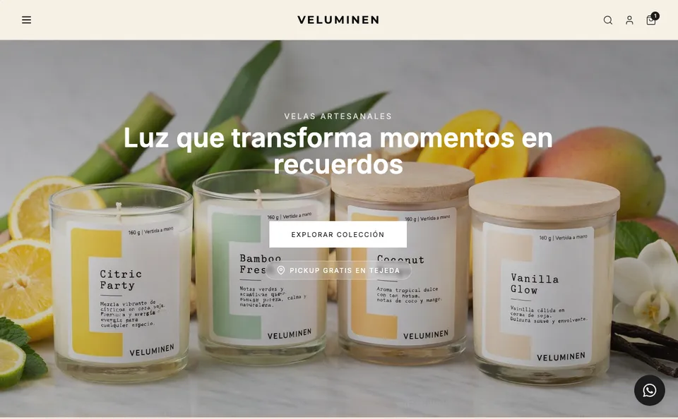 Veluminen — proyecto de e-commerce desarrollado por Publifix Labs